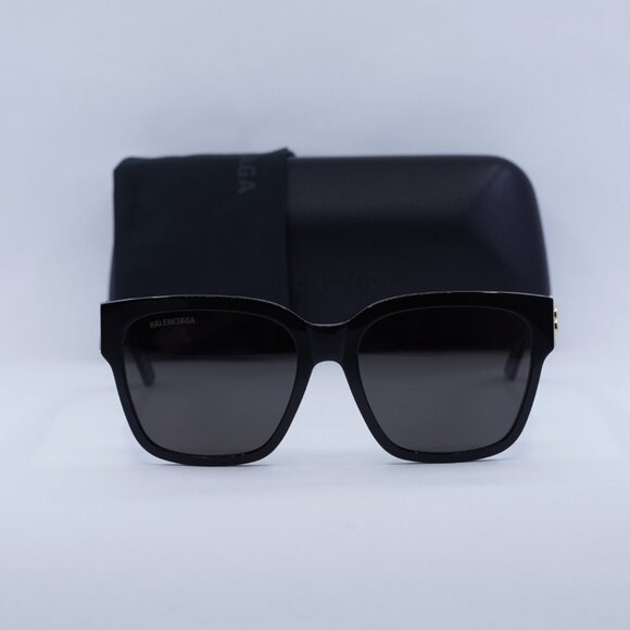 Balenciaga BB0056S 001 Square Sunglasses - Black/Grey - Picture 3 of 12